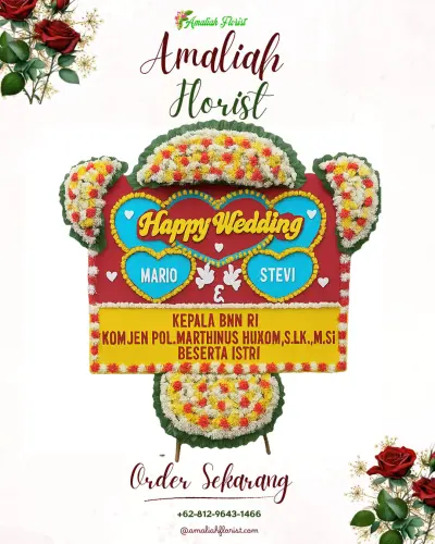 Karangan Papan Bunga Pernikahan di Padang Lambe